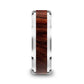 KEVAZ Bubinga Wood Inlaid Tungsten Carbide Ring with Bevels - 8mm
