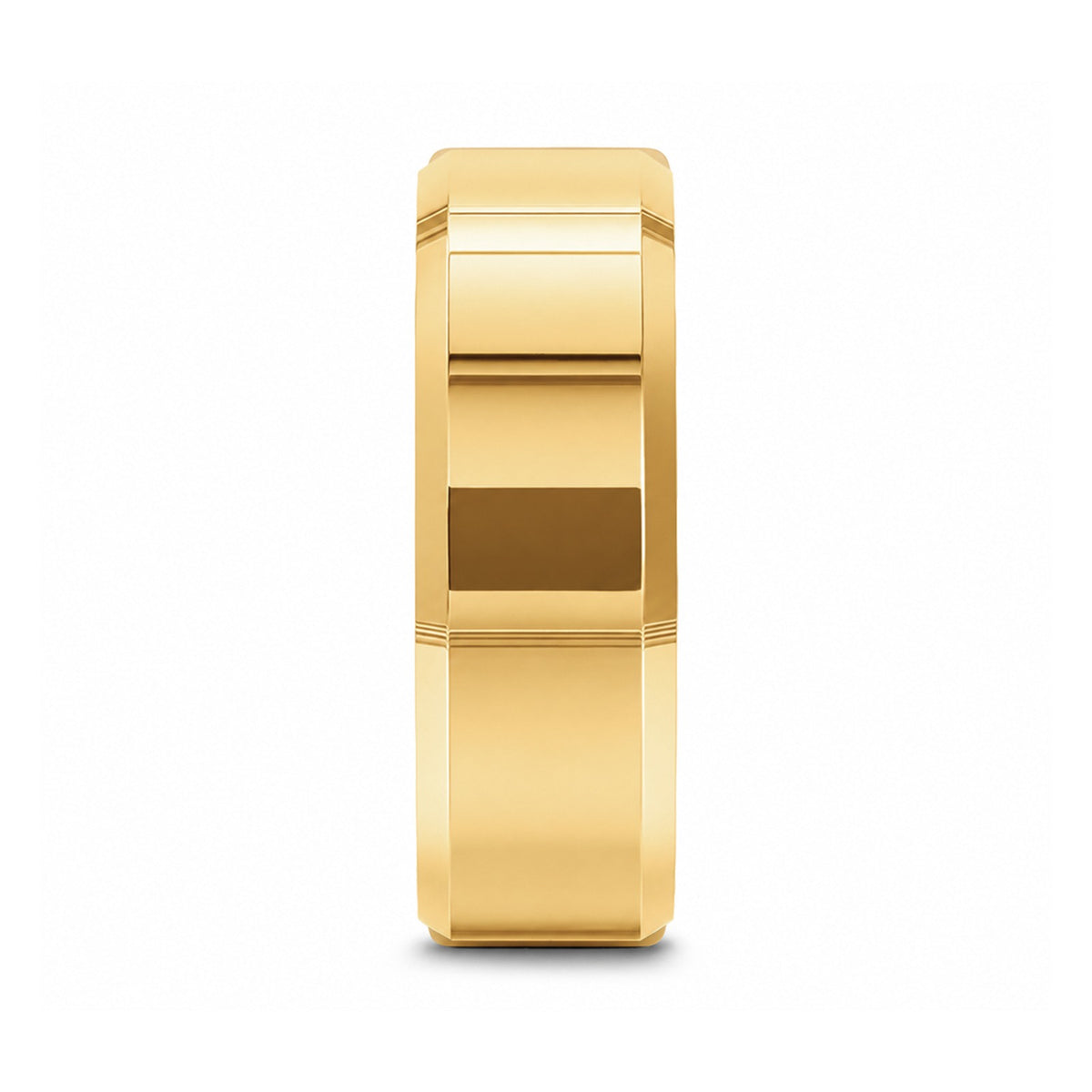 RHODES Gold-Plated Beveled Tungsten Carbide Ring - 4mm - 8mm
