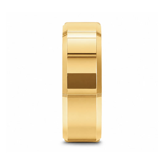 RHODES Gold-Plated Beveled Tungsten Carbide Ring - 4mm - 8mm