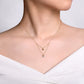 Gabriel & Co. 14K Yellow Gold Diamond Double Heart Pendant Necklace .06CTW