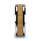SAMARA Tungsten Ring with Polished Bevels and Real Wood Ash Wood Inlay - 6mm - 10mm