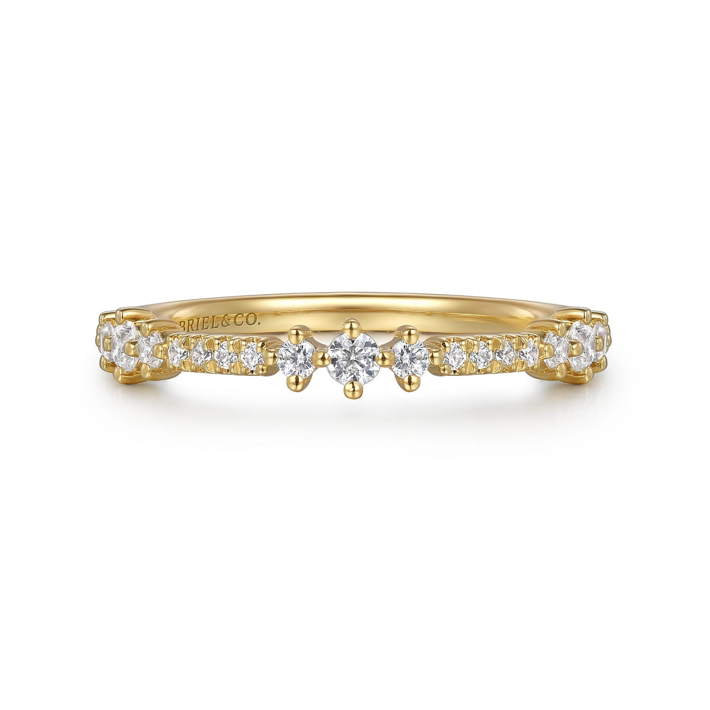 14K Yellow Gold Diamond Ladies Ring .25Ctw Stackable Gabriel