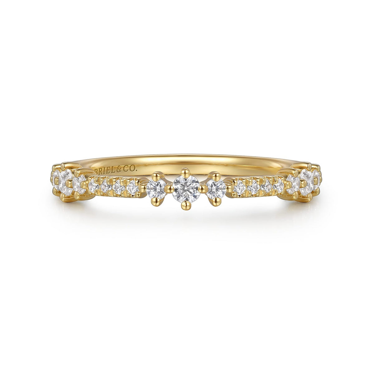14K Yellow Gold Diamond Ladies Ring .25Ctw Stackable Gabriel