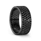 VENOM Sterling Silver Wedding Band with Pave Set Black Spinel and Black Rhodium Plating - 9mm