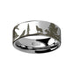 Animal Landscape Scene Wolf Wolves Engraved Flat Tungsten Ring - 4mm - 12mm - 6mm