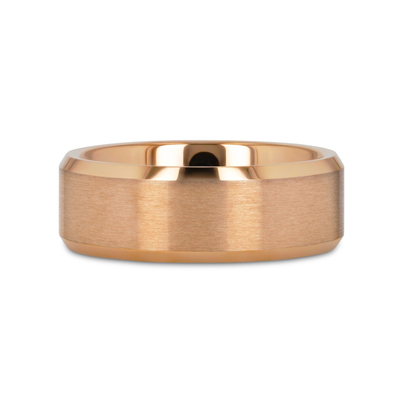 EROS Rose Gold Tungsten Wedding Band For Men with Beveled Edges Thorsten - 8mm