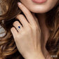 6X4 MM Pear Shape Sapphire and 1/5 Ctw Round Cut Diamond Precious Ring in 10K White Gold