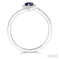 6X4 MM Pear Shape Sapphire and 1/5 Ctw Round Cut Diamond Precious Ring in 10K White Gold