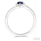 6X4 MM Pear Shape Sapphire and 1/5 Ctw Round Cut Diamond Precious Ring in 10K White Gold