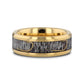 JAEGER Gold-Plated Polished Tungsten with Deer Antler and Fishhook Inlay - 8mm