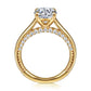 Gabriel & Co. Rosey - 14K Yellow Gold Round Diamond Engagement Ring .34CTW 8MM SEMI