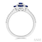 6X4 MM Oval Shape & 4X2 MM Marquise Shape Sapphire and 1/3 Ctw Round Cut Diamond Precious Ring in 14K White Gold