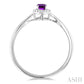 5X3 MM Oval Shape Amethyst and 1/20 Ctw Round Cut Diamond Halo Semi-Precious Ring in 10K White Gold