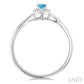 5X3 MM Oval Shape Aquamarine and 1/20 Ctw Round Cut Diamond Halo Semi-Precious Ring in 10K White Gold