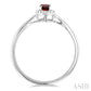 5X3 MM Oval Shape Garnet and 1/20 Ctw Round Cut Diamond Halo Semi-Precious Ring in 10K White Gold