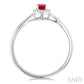 5X3 MM Oval Shape Ruby and 1/20 Ctw Round Cut Diamond Halo Precious Ring in 10K White Gold