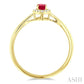 5X3 MM Oval Shape Ruby and 1/20 Ctw Round Cut Diamond Halo Precious Ring in 10K Yellow Gold