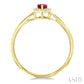 5X3 MM Pear Shape Ruby and 1/20 Ctw Round Cut Diamond Halo Precious Ring in 10K Yellow Gold