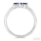 4X2 MM Marquise Shape Sapphire and 1/20 Ctw Round Cut Diamond Blossom Ring in 10K White Gold