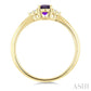 1/20 Ctw Oval Cut 6X4 MM Amethyst and Round Cut Diamond Semi Precious Ring in 10K Yellow Gold