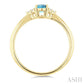 1/20 Ctw Oval Cut 6X4 MM Aquamarine and Round Cut Diamond semi-precious Ring in 10K Yellow Gold