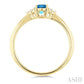 1/20 Ctw Oval Cut 6X4 MM Blue Topaz and Round Cut Diamond semi-precious Ring in 10K Yellow Gold