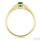 1/20 Ctw Oval Cut 6X4 MM Emerald and Round Cut Diamond Precious Ring in 10K Yellow Gold