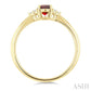 1/20 Ctw Oval Cut 6X4 MM Garnet and Round Cut Diamond semi-precious Ring in 10K Yellow Gold