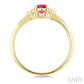 1/20 Ctw Oval Cut 6X4 MM Pink Tourmaline and Round Cut Diamond semi-precious Ring in 10K Yellow Gold