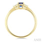 1/20 Ctw Oval Cut 6X4 MM Sapphire and Round Cut Diamond Precious Ring in 10K Yellow Gold