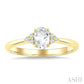 1/20 Ctw Oval Cut 6X4 MM White Topaz and Round Cut Diamond semi-precious Ring in 10K Yellow Gold