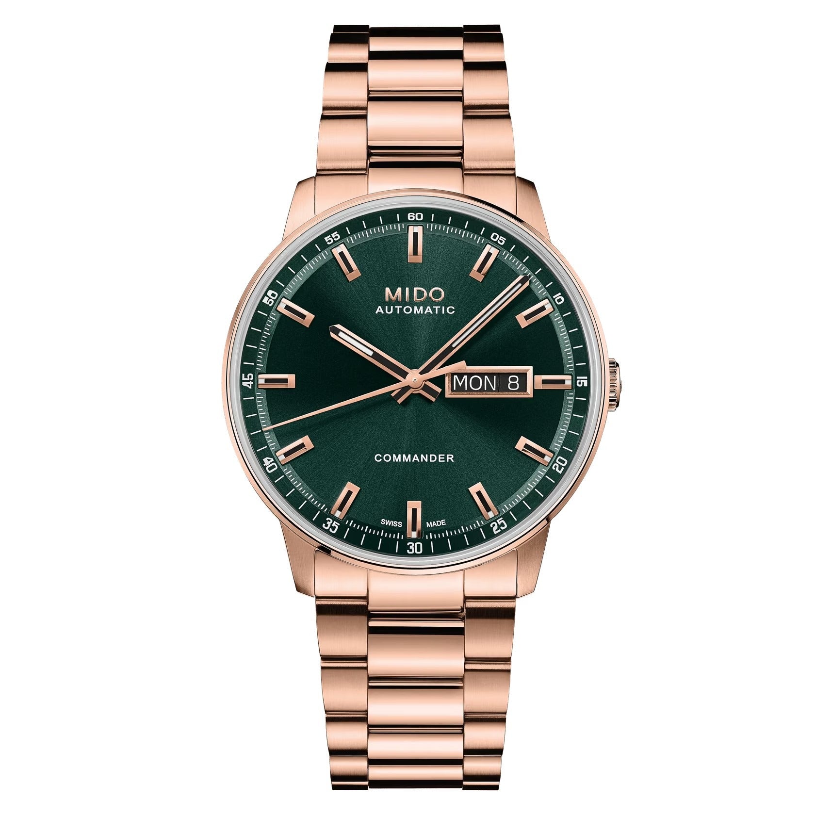 Mido Commander Dateday — Stainless Steel /Blue Dial