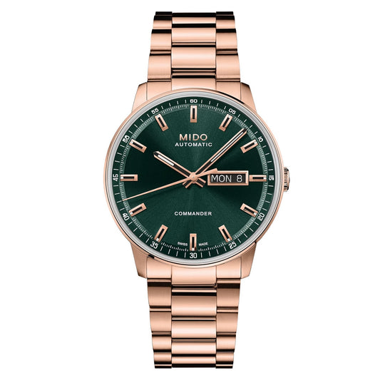 Mido Commander Dateday — Stainless Steel /Blue Dial
