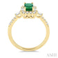 6X4 MM Octagon Cut Emerald and 1/2 Ctw Round Cut Diamond Precious Ring in 14K Yellow Gold