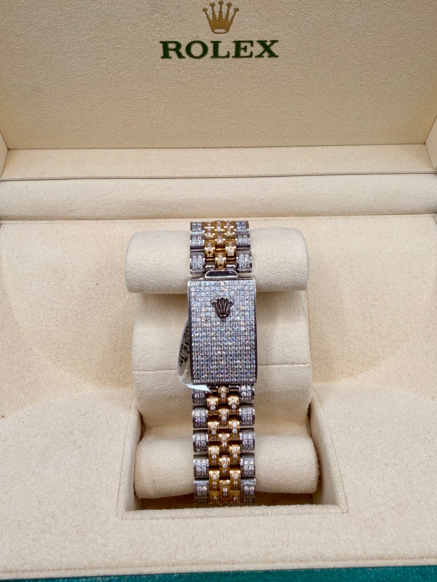 Rolex Datejust iced out Yellow gold/ Stainless steel Jubilee with Iced out Rainbow Arabic Numeral Diamond dial