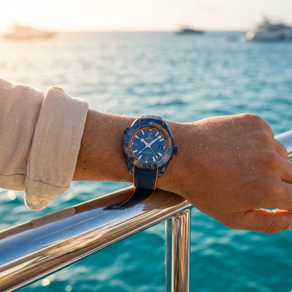 Omega Big Blue - Seamaster Planet Ocean 600M 45.5 mm — Blue Ceramic on Rubber Strap - 215.92.46.2 — lifestyle