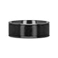 WOLFGANG Black Titanium Brushed Finish Men’s Wedding Ring with Polished Dual Offset Grooves – 6mm & 8mm