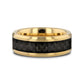 DECIMUS Black Carbon Fiber Inlay Gold-Plated Tungsten Carbide Wedding Band - 8mm