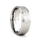 WINSTON White Tungsten Ring with Raised Hammered Finish and Polished Step Edges - 4mm - 10mm