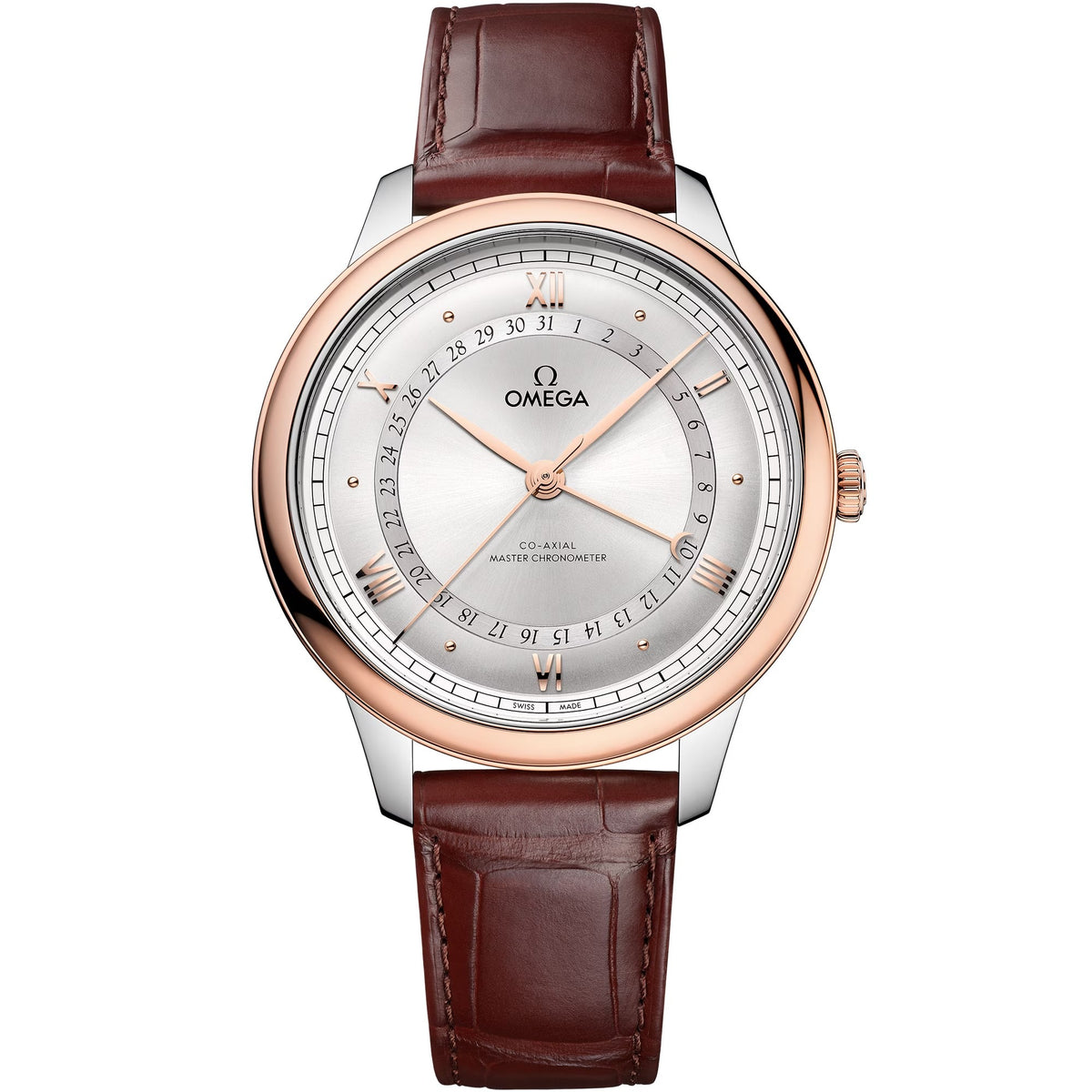 Omega de Ville Prestige 42 mm — Steel ‑ Sedna™ Gold on Alligator