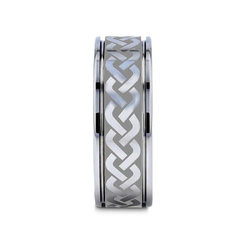 PALLAS Laser Engraved Tungsten Ring with Celtic Knot - 6mm - 10mm