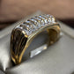 Men's 10K Yellow Gold Wide Diamond Round Cut Band Ring (1/2 ct)