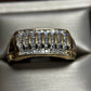 Men's 10K Yellow Gold Wide Diamond Round Cut Band Ring (1/2 ct)
