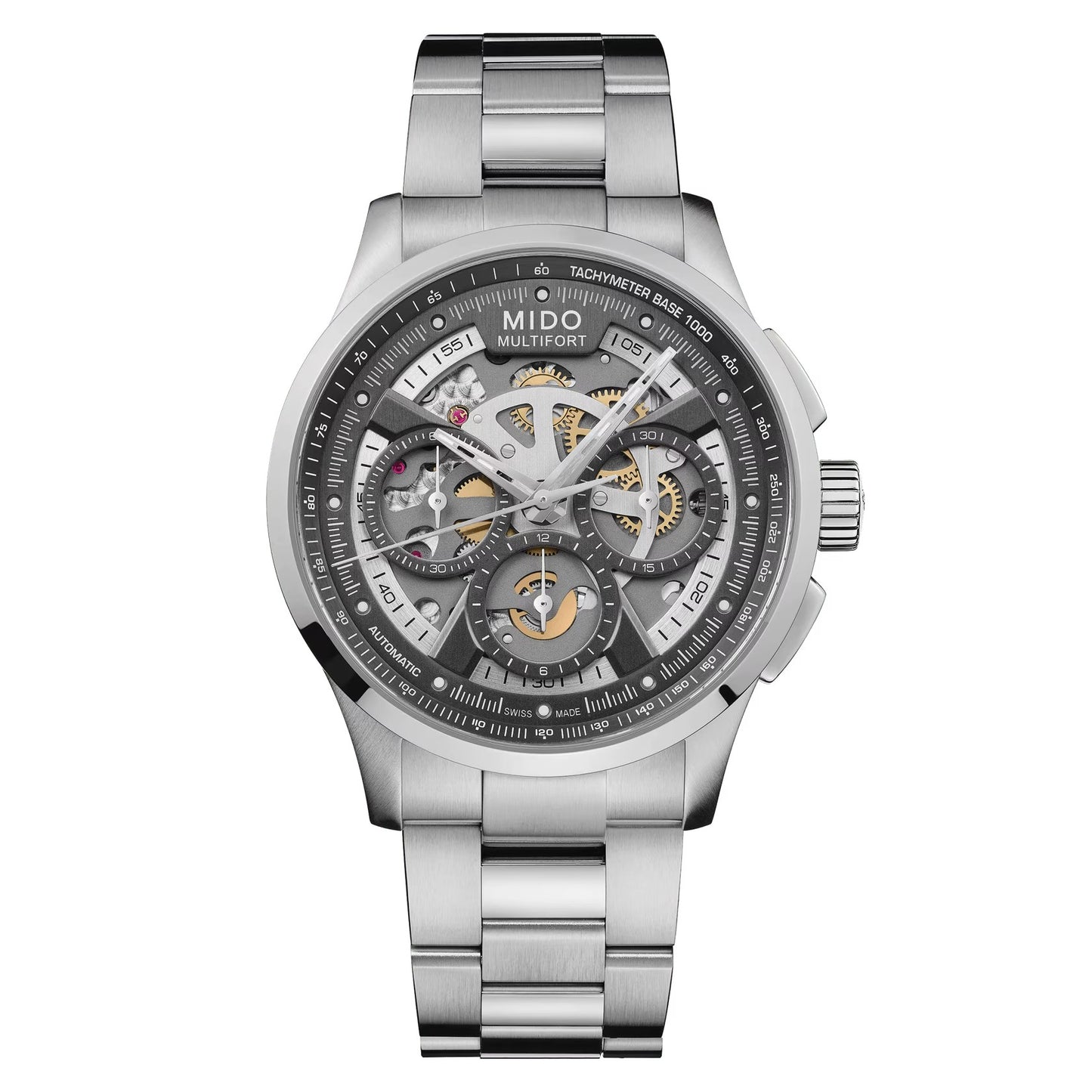 MIDO Multifort Skeleton Chronograph Anthracite Dial Stainless Steel Watch - 43mm