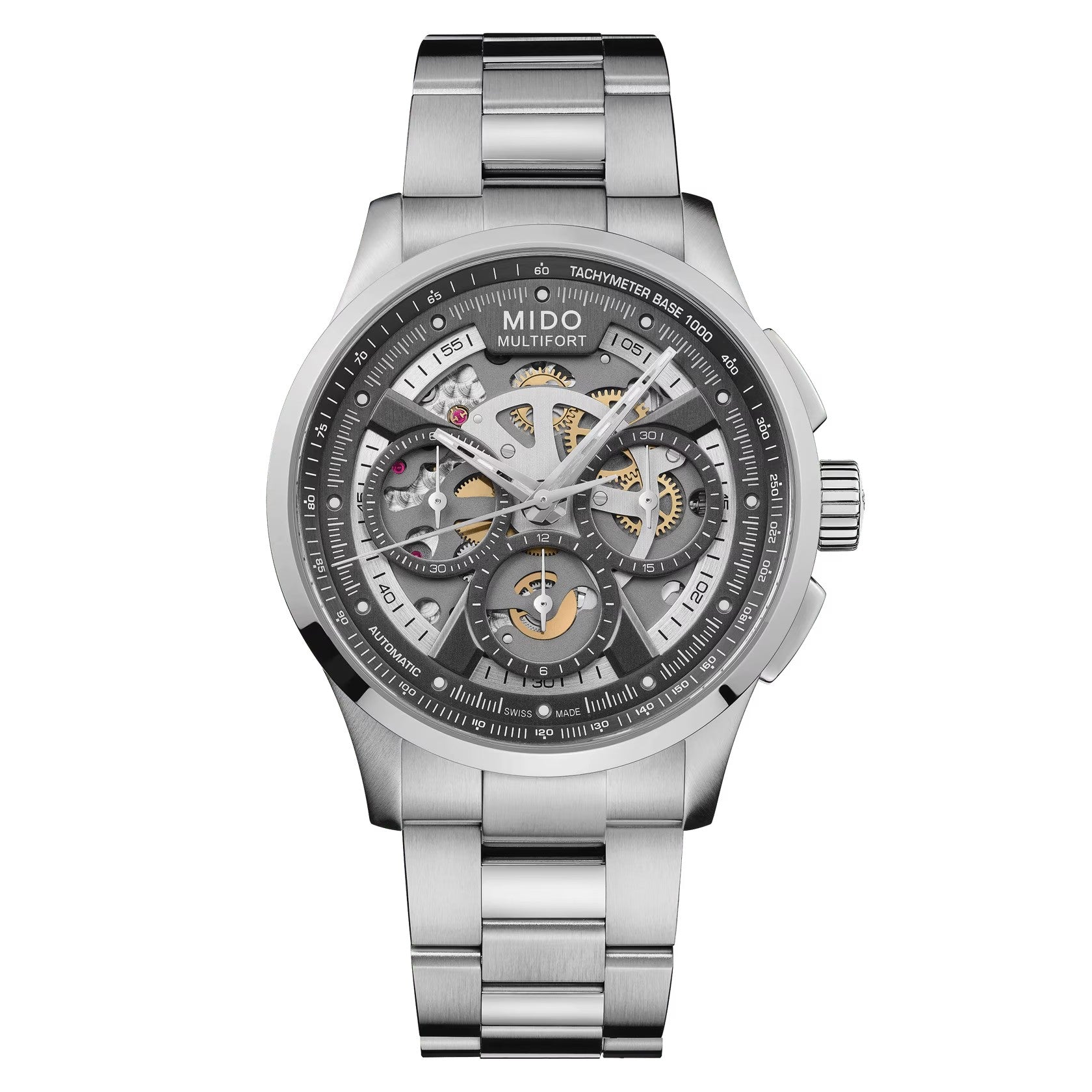 MIDO Multifort Skeleton Chronograph Anthracite Dial Stainless Steel Watch - 43mm