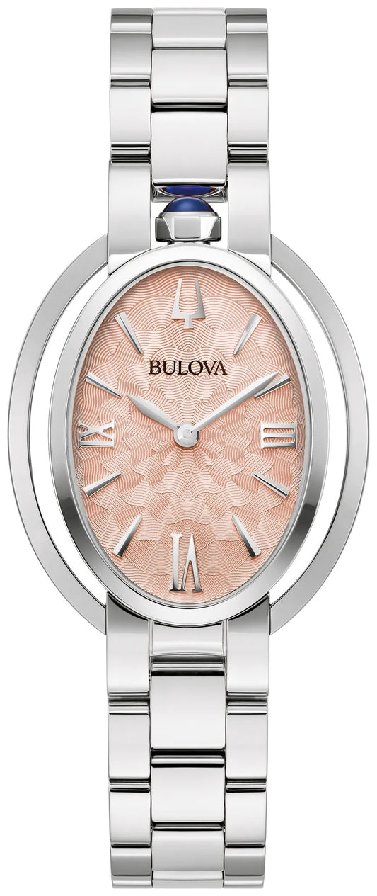 Bulova Salmon Dial Stainless Steel Bracelet Rubaiyat 96L331