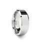 LINCOLN White Tungsten Wedding Band with Beveled Edges - 4mm - 12mm - 8mm