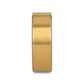 AURELIANO Yellow Gold Plating Titanium Men's Wedding Band With Flat Brushed Finish Center And Rounded Polished Edges - 8