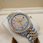 Rolex Datejust iced out Yellow gold/ Stainless steel Jubilee with Iced out Rainbow Arabic Numeral Diamond dial