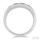 2.5 MM Round Cut Sapphire and 1/10 Ctw Round Cut Diamond Precious Band in 14K White Gold